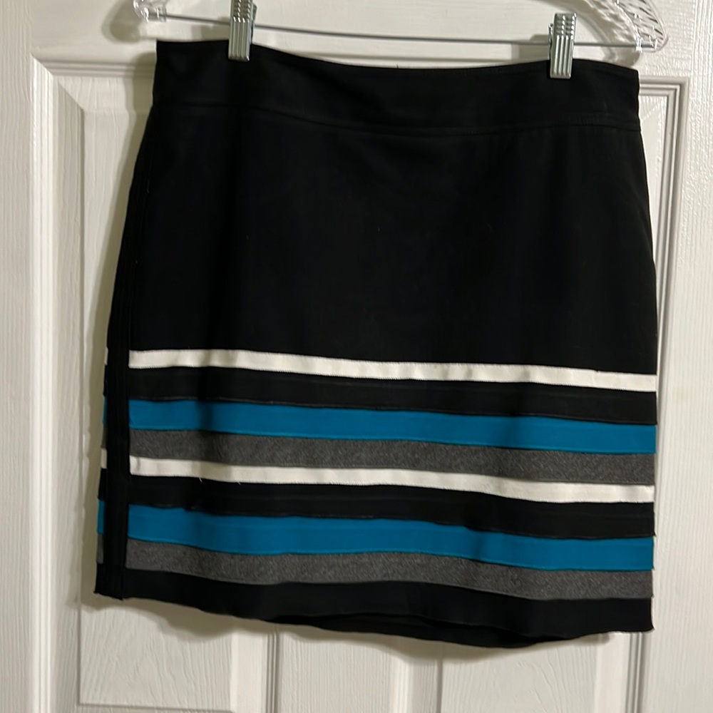 WHBM black, gray, green skirt